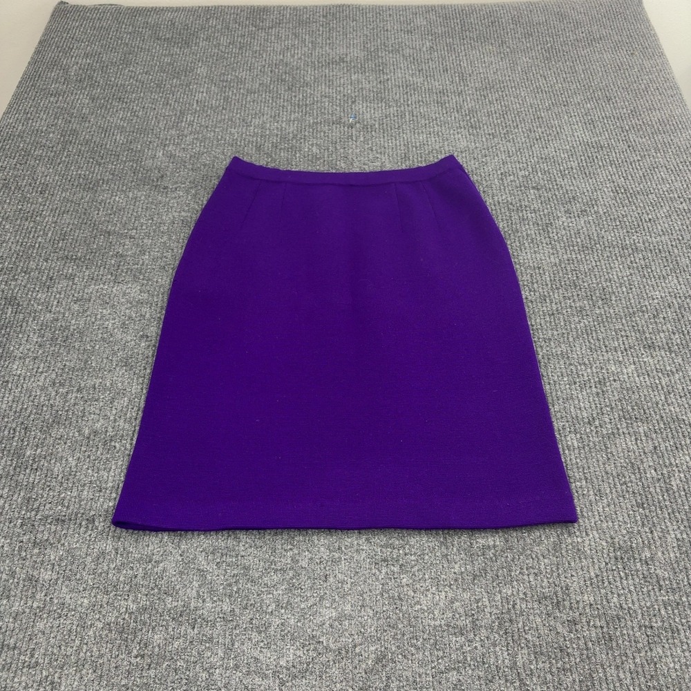 Vintage Custom Fashions Skirt Womens 12 Purple Wool Knit Pencil Retro Mod Style